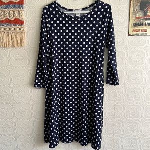 Honey and Lace Navy Polka Dot Swing Dress Size Medium